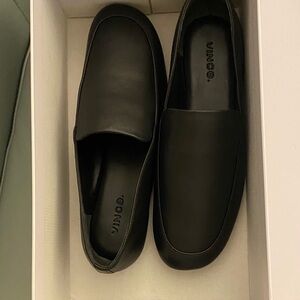 Vince Black Leather Loafers